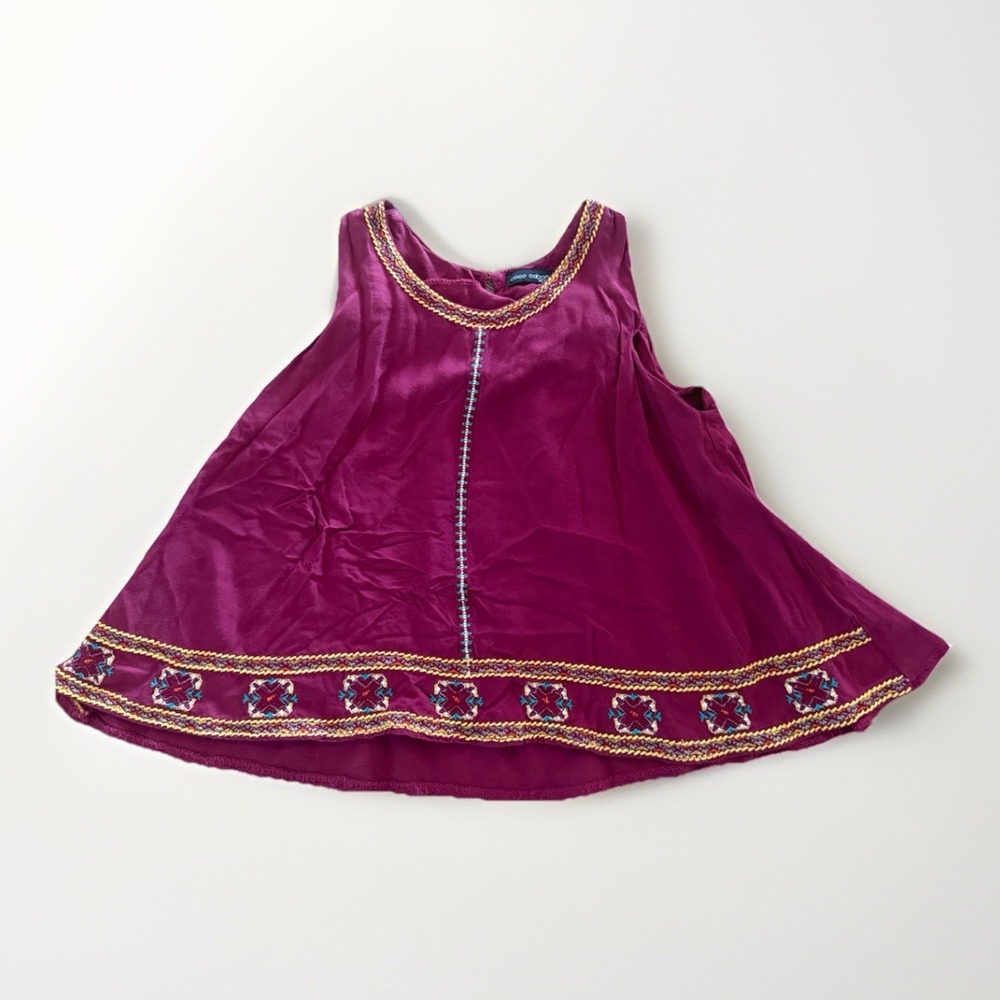 Coco Cabana Womens Burgundy Embroidered Blouse Tank‎ Top Size Medium